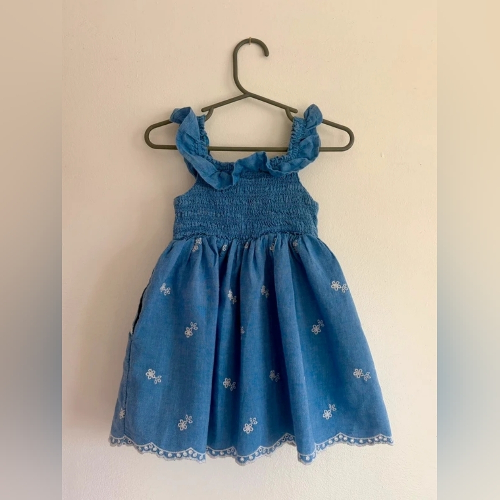 Blue Embroidered Girls' Sundress - Brand Unknown